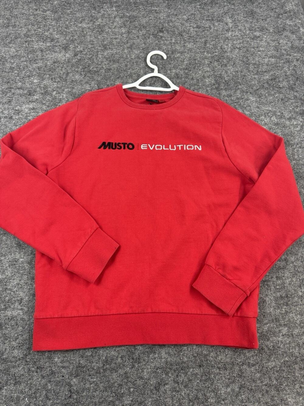 Musto Evolution Shirt Mens XL Red Sweater Pullover Crew Neck Sweatshirt N75